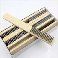 Hand Tool Rows Brass Bristle Wooden Handle wire Brush For Cleaning and Polishing