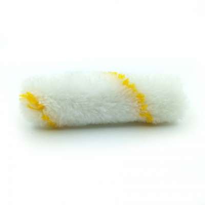 High quality white acrylic-polyester mini paint roller brush  with yellow strip