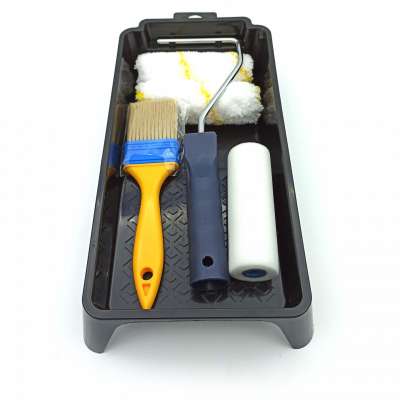 4 inch new plastic material paint tray set with paint roller paint brush