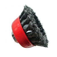 SATC 100pcs 2-5/8'' 65mm Inch Knotted Steel Wire Brush with M14 Threaded Center Hole