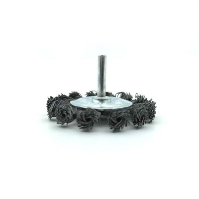 Carbon steel twisted wire wheel brush with shaft